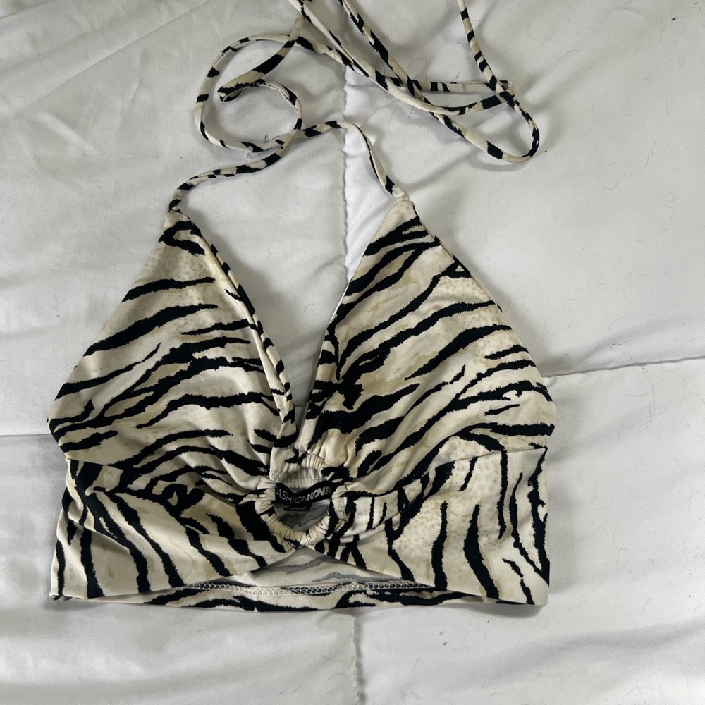 Zebra print crop top